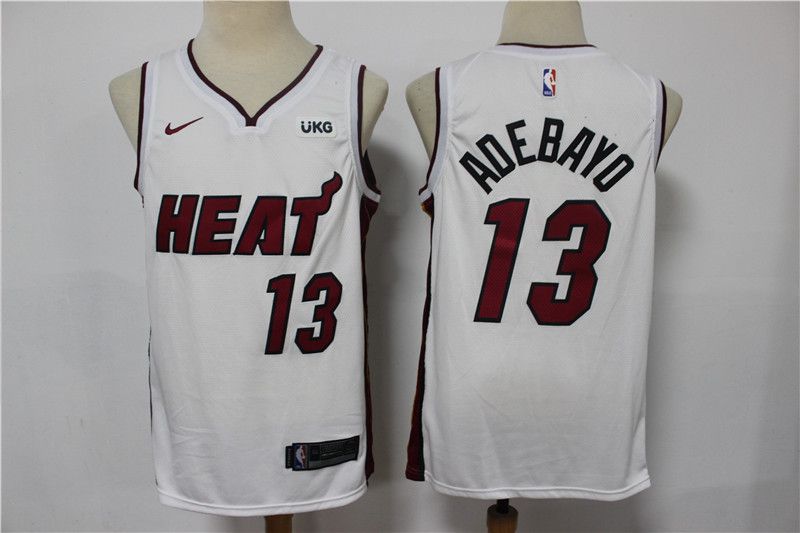Men Miami Heat 13 Adebayo White 2021 Nike Game NBA Jersey